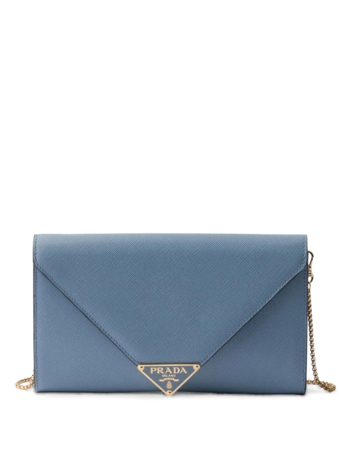 

Мини-сумка-клатч из сафьяновой кожи Prada, синий