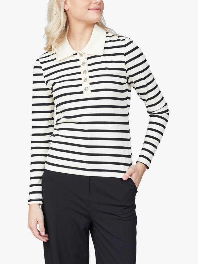 

Vepi поло с полосками Sisters Point, Cream/Black