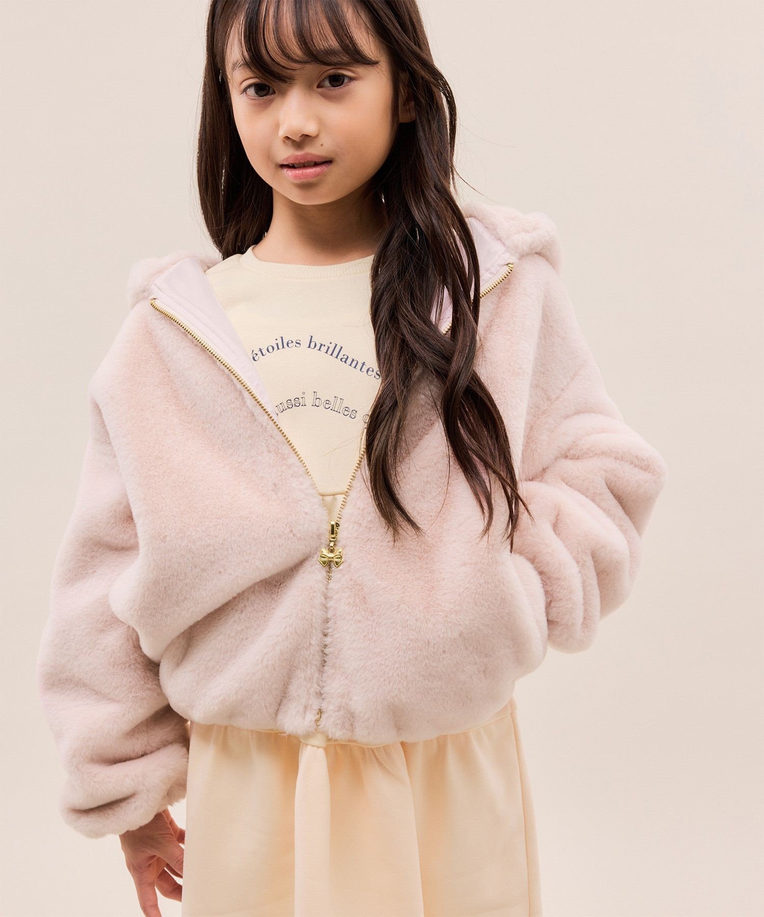 Пушистая блузка на молнии из искусственного меха ROPE' PICNIC KIDS, Pink (63)