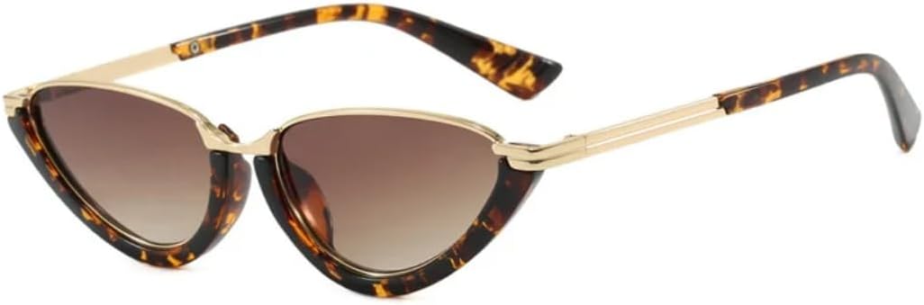 

Солнцезащитные очки для мужчин и женщин - защита UV400 - полуободковая оправа "кошачий глаз" с градиентной расцветкой для занятий спортом на открытом воздухе и вождения DSVIGF, Leopard Brown