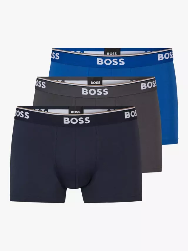 

Трусы HUGO BOSS BOSS Power Cotton Logo Waistband 3 шт, цвет open blue