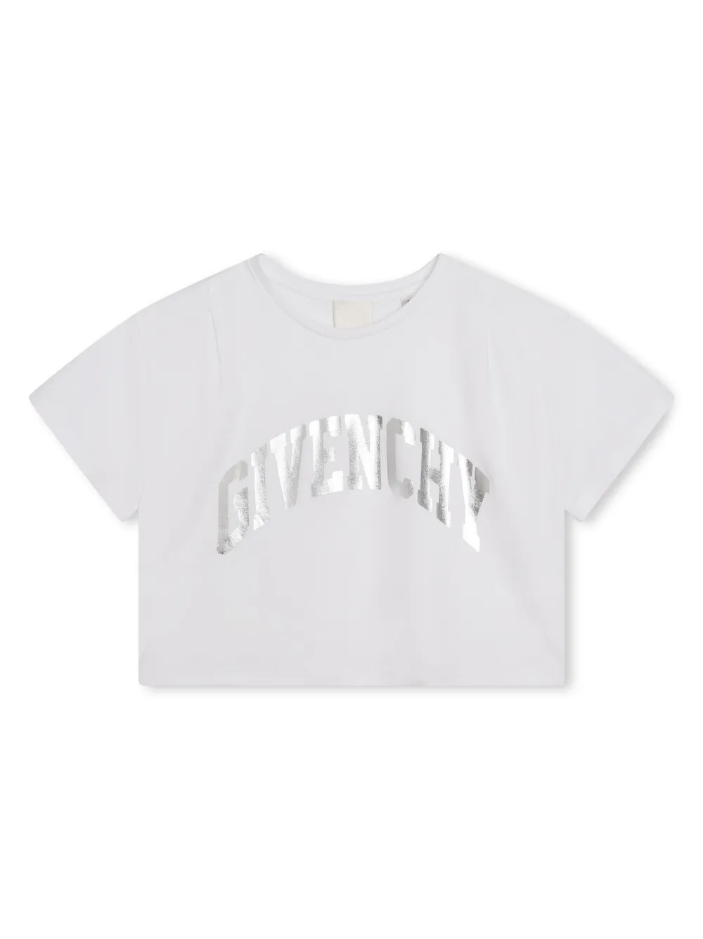 

Укороченная футболка с логотипом Givenchy Kids, белый