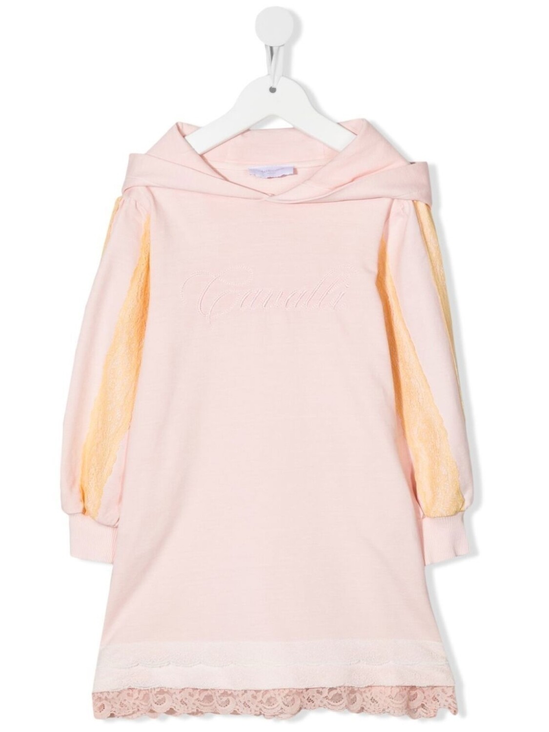 

Платье-худи с кружевом Roberto Cavalli Junior, розовый