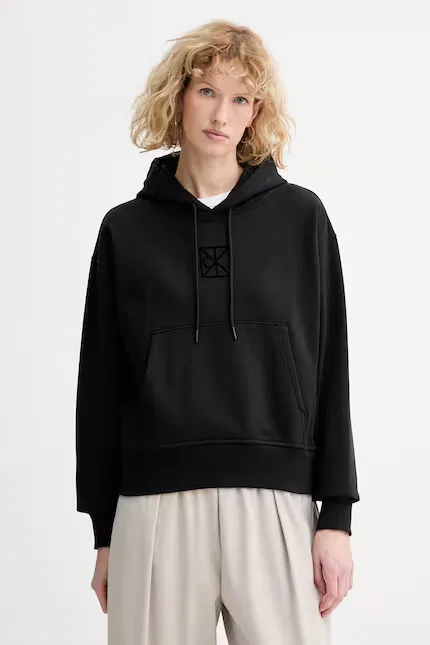 Худи Calvin Klein из плотного трикотажа, черный
