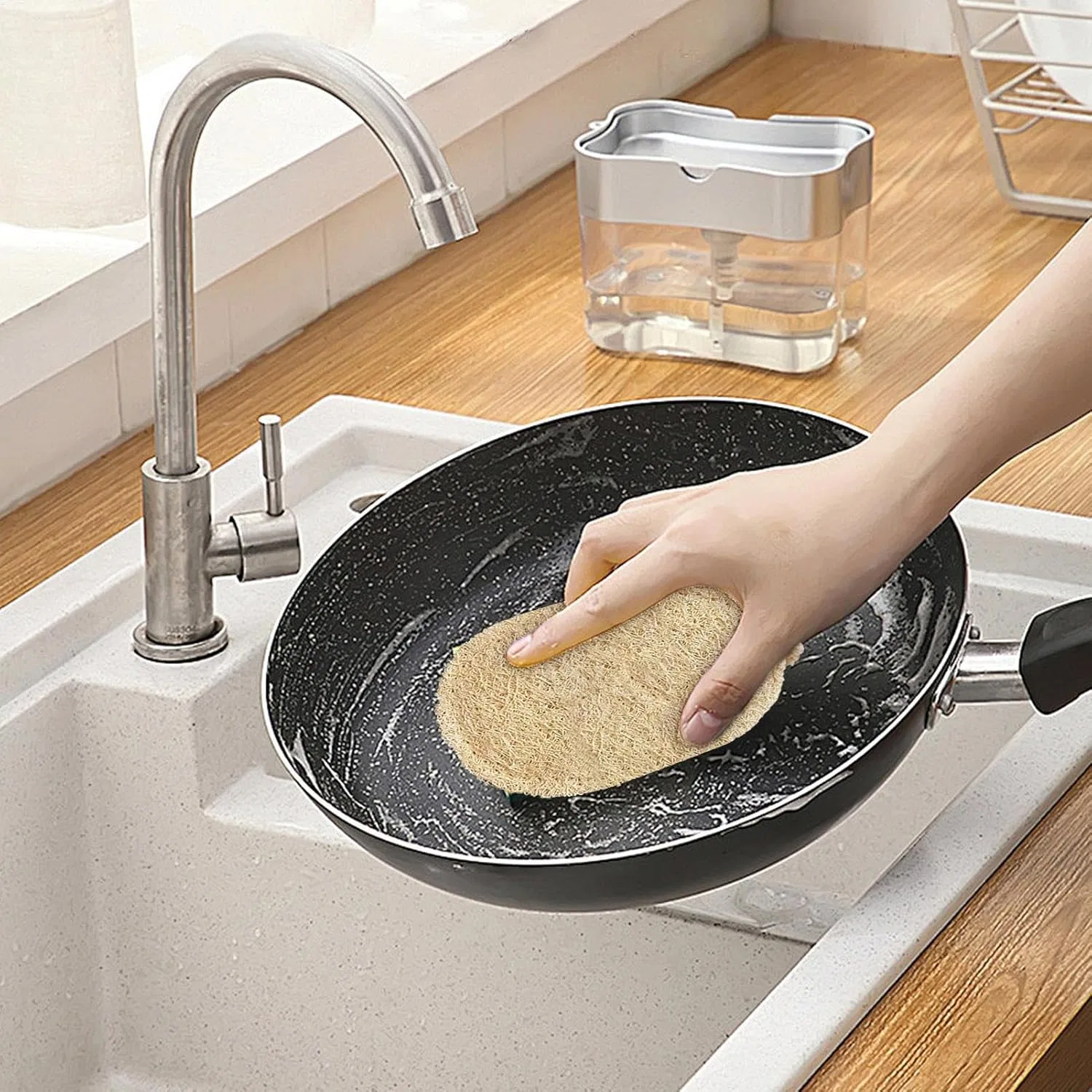 Натуральная губка-мочалка из люффы Usefulbeauty, Oval — фото 2
