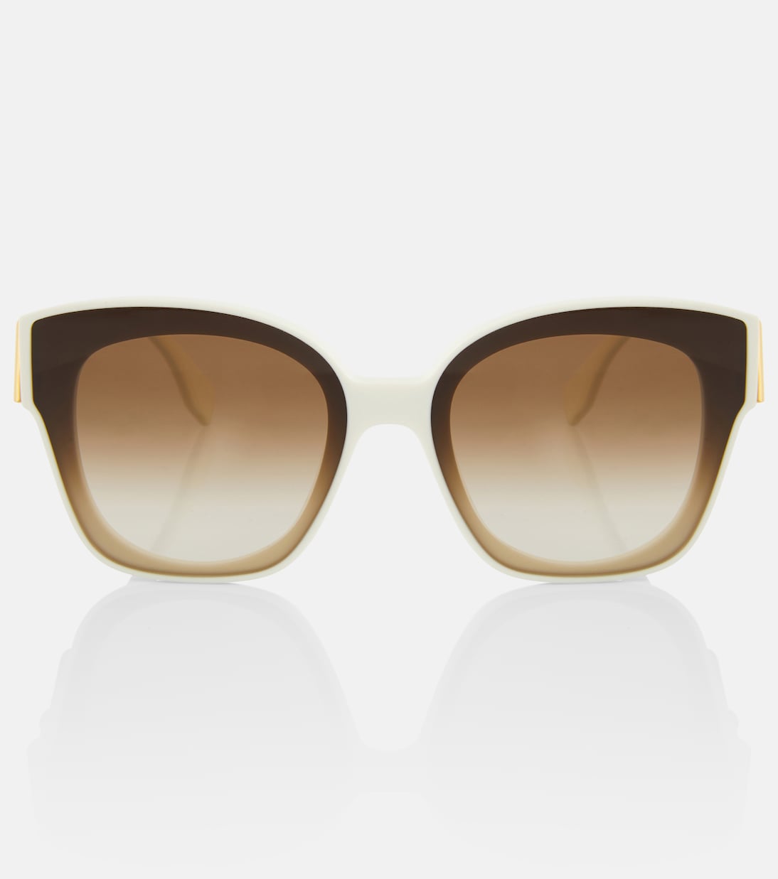 

Первые квадратные солнцезащитные очки Butterfly Fendi, Ivory/Gradient Brown