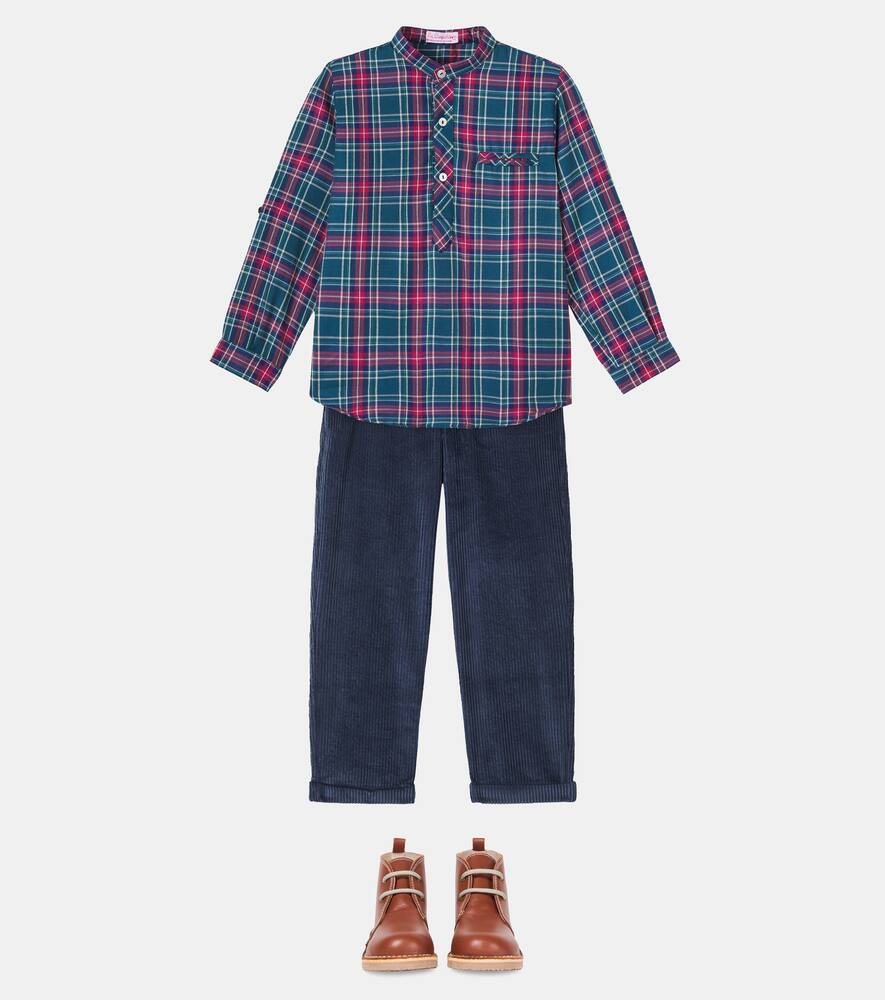 Рубашка Mateo из смесового хлопка в клетку La Coqueta, Green Tartan — фото 2
