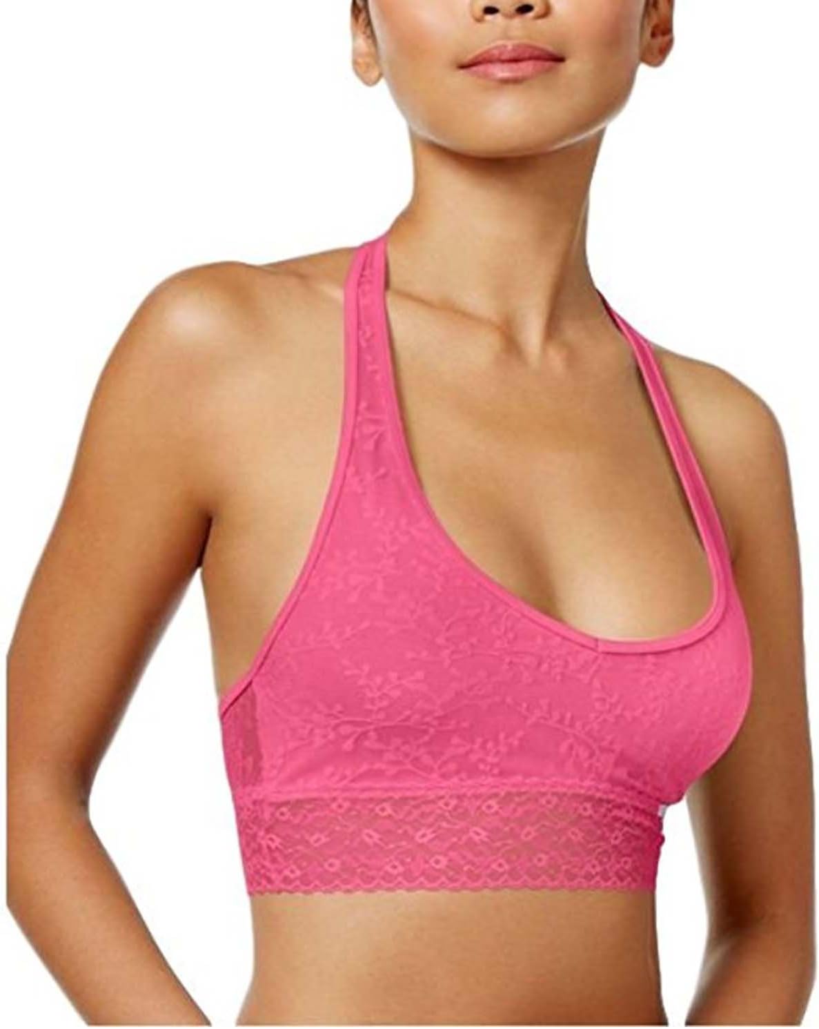 

Бюстгальтер-бралетт Calvin Klein Bare Lace Unlined Halter в цвете Desert Sunset (розовый), Pink