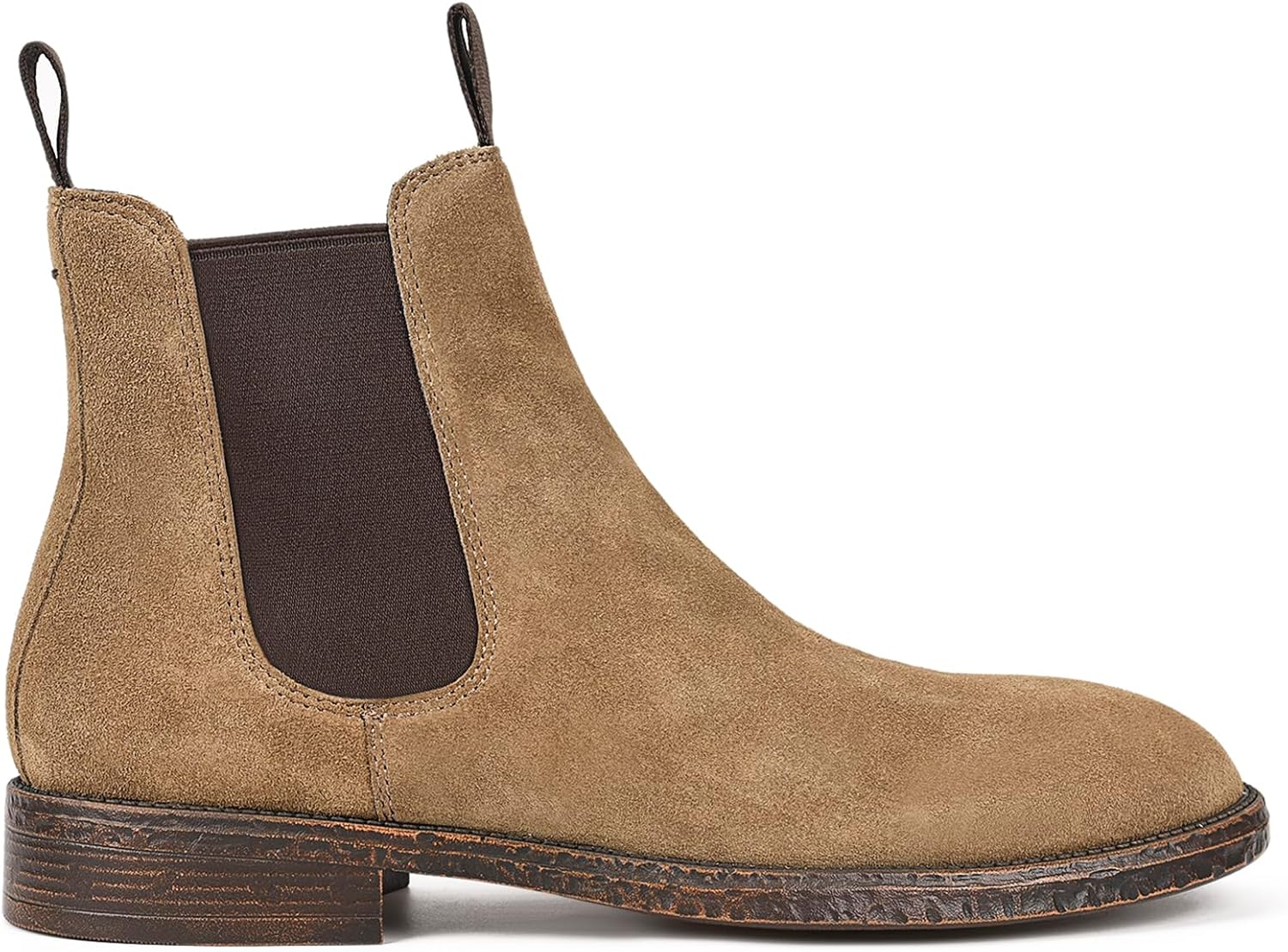 

Мужские кожаные ковбойские ботинки FIEEIF, вестерн, челси, без шнуровки, нарядные, Tea Coffee