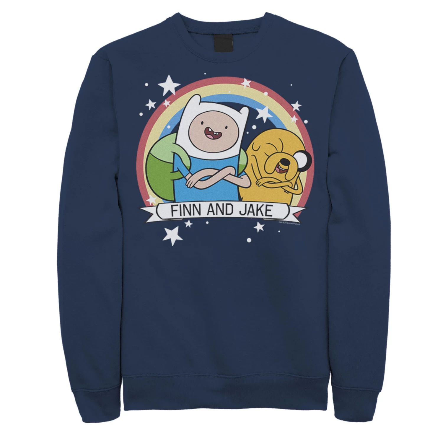 

Мужской флисовый флис с радужным баннером Cartoon Network Adventure Time Finn & Jake, Blue Licensed Character, синий