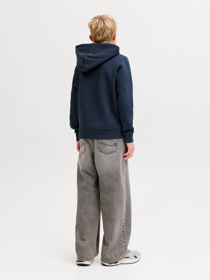 JACK & JONES Junior Толстовка с капюшоном JJELOGO SWEAT HOOD JNR в темно-синем цвете — фото 4