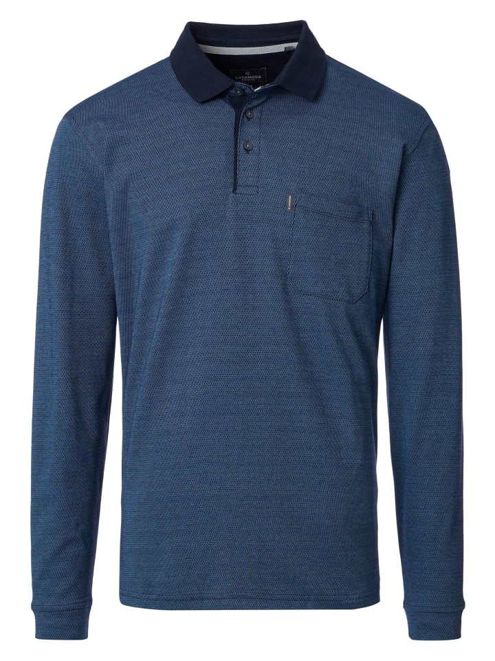 

Casa moda Простая рубашка-поло темно-синего цвета, Синий, Casa moda Простая рубашка-поло темно-синего цвета