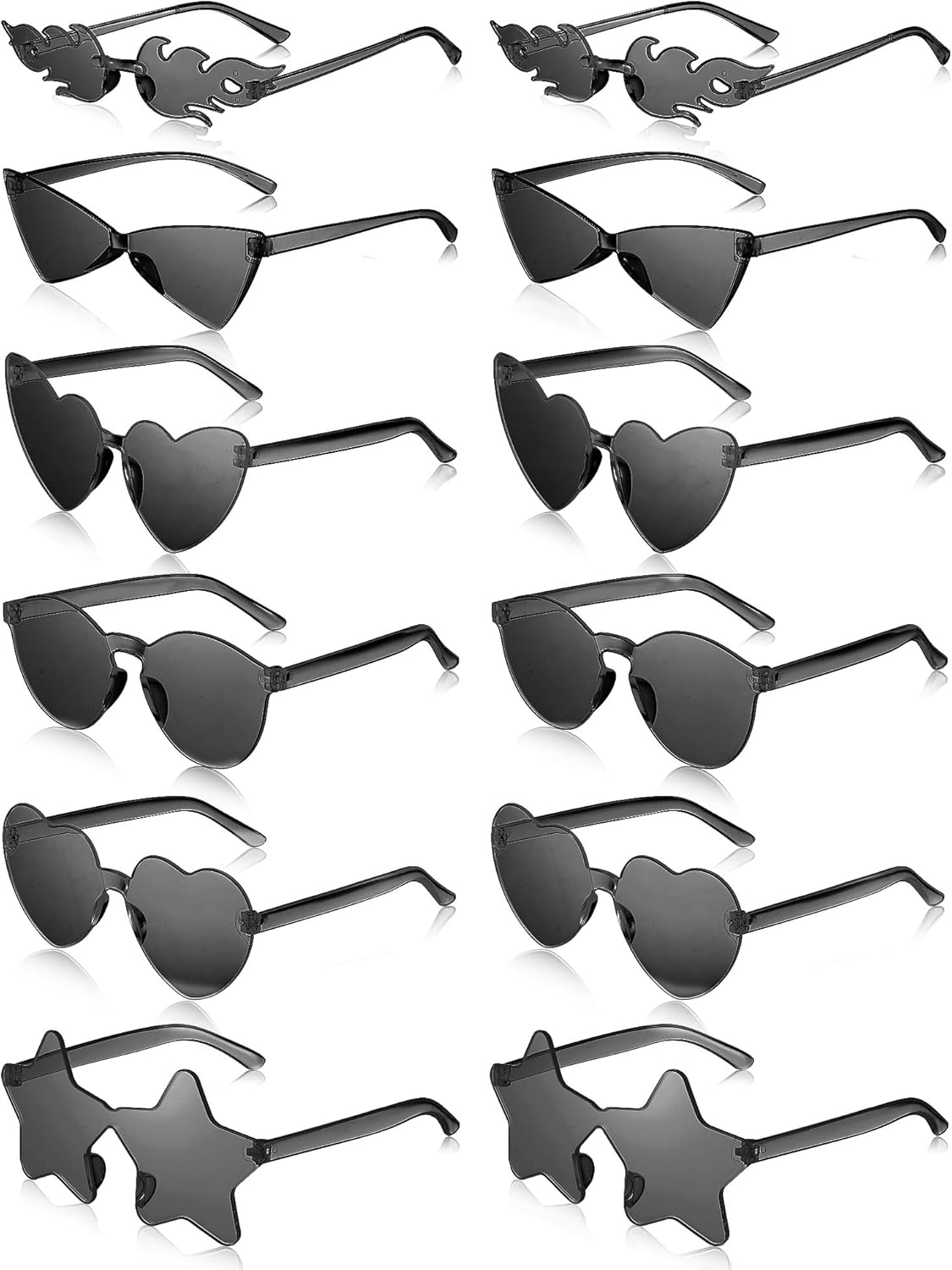 

Набор из 12 солнцезащитных очков Kanayu в разных стилях, без оправы, в стиле ретро, ​​идеально подходит для вечеринок, мальчишников, фотосессий и костюмированных мероприятий, Black