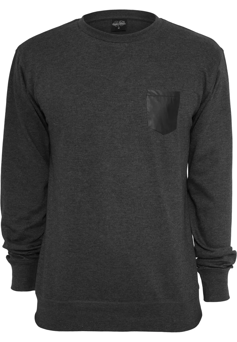 

Свитер с круглым вырезом URBAN CLASSICS " Urban Classics Men's Contrast Pocket Crewneck", цвет Charcoal/Leather