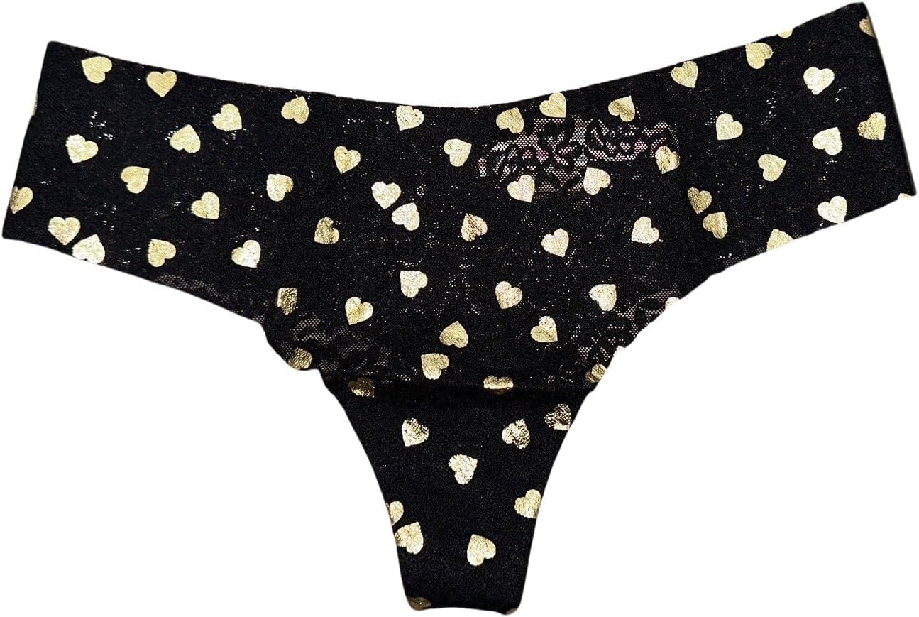 Victoria's Secret Pink No Show Soft Lace трусики-стрингиЦвет Black