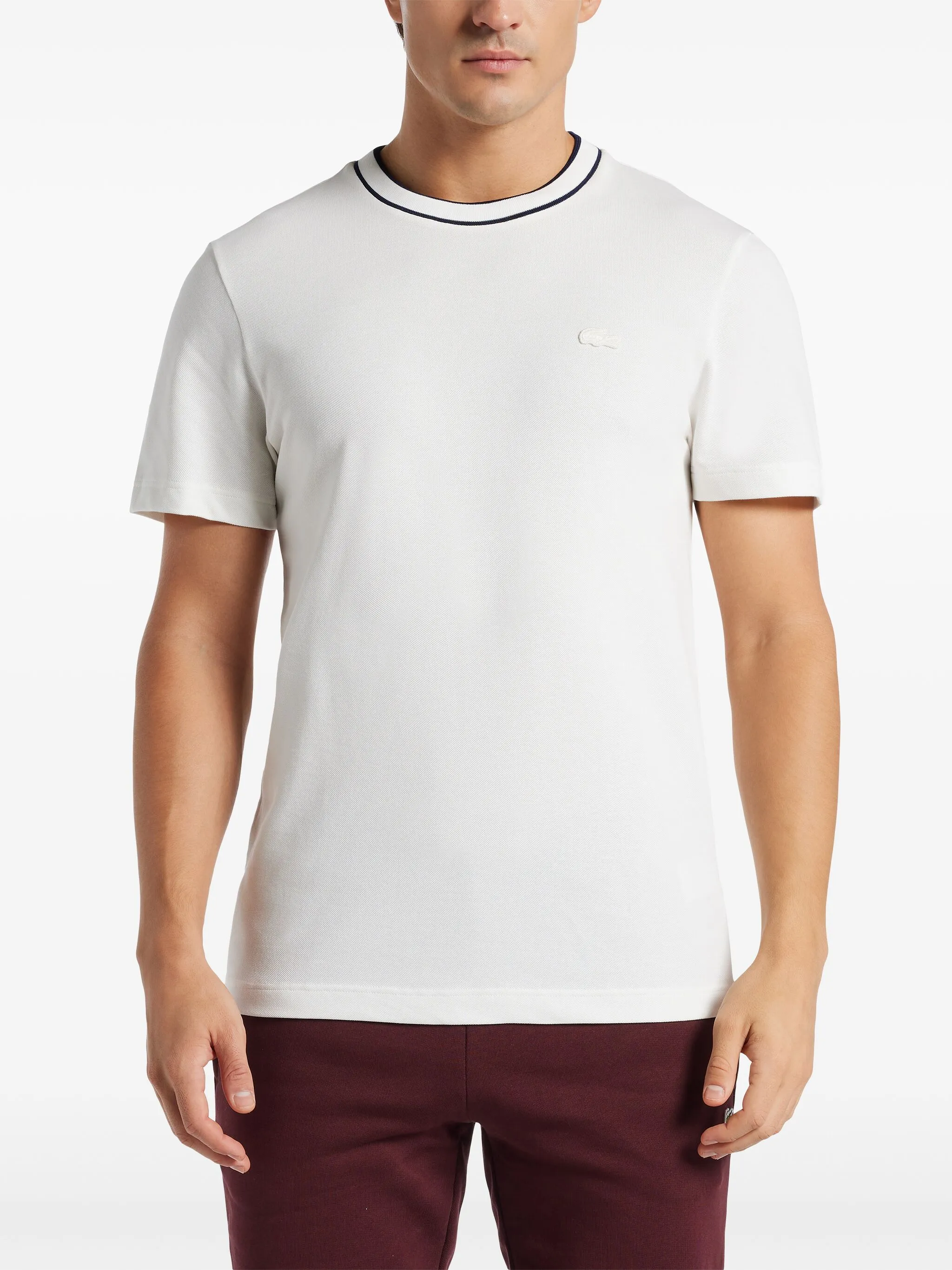 Футболка Lacoste, с нашивкой логотипом, белый — фото 3