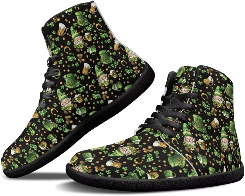 

Мужские кроссовки St. Patrick's Day с босоножками, легкие, с широкой носковой частью, противоскользящие, высокие, с подошвой Zero Drop Getelinseng, зеленый