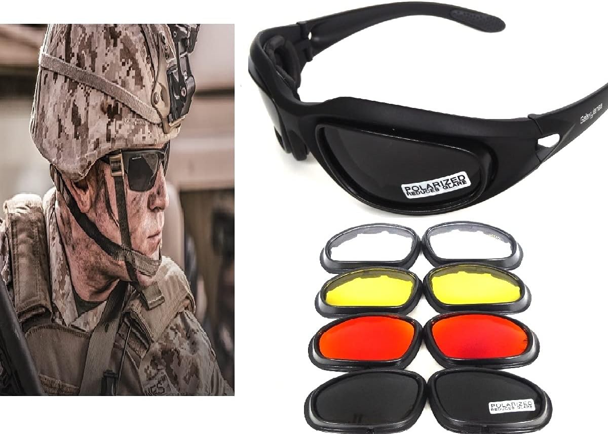 

Защитные очки GALAXYLENSE для страйкбола, бейсбола, ударопрочные солнцезащитные очки, мотоциклетные очки — обеспечивают поляризованную защиту от УФ-излучения и комфорт — 4 поликарбонатные линзы, 4 Color Lenses