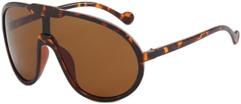 

Винтажные солнцезащитные очки большого размера для женщин и мужчин, модные цельные солнцезащитные очки в крупной оправе, ветрозащитные солнцезащитные очки MTZJH, Leopard Tea