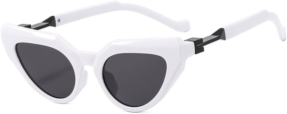 

Солнцезащитные очки LVTFCO Retro Cat Eye для женщин, модные очки для мужчин с прозрачными градиентными линзами и защитой от УФ-излучения UV400, стильные очки для вождения, White Gray