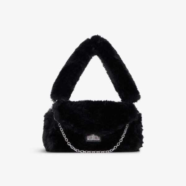 

Сумка-Клатч из искусственного меха с логотипом-застежкой The Kooples, черный