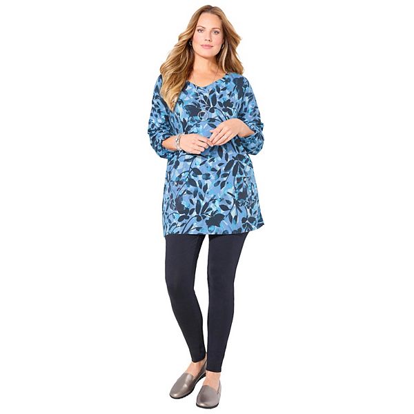 

Женская футболка Suprema с накладными карманами plus size Catherines, French Blue Painted, Синий, Женская футболка Suprema с накладными карманами plus size Catherines, French Blue Painted