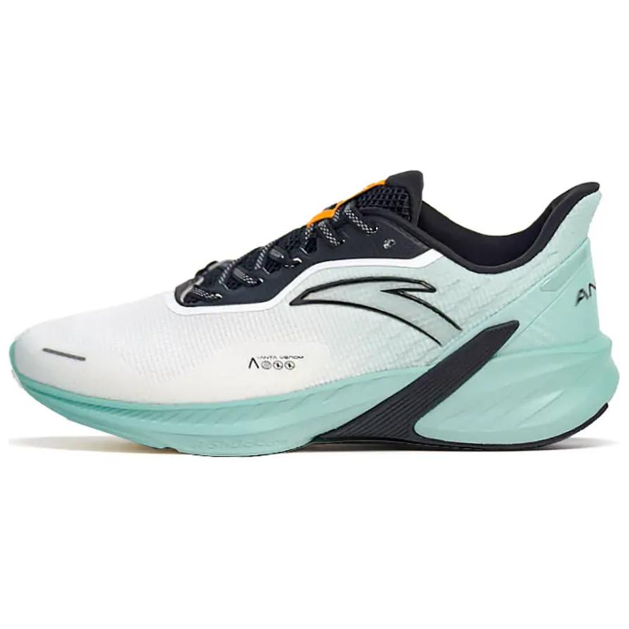 

Кроссовки Anta Running Collection с низким верхом, амортизирующие, противоскользящие, износостойкие, для спринта, мужские, белые, зеленые