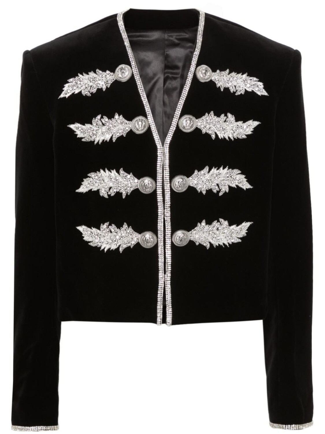 

Balmain бархатный жакет с кристаллами, черный