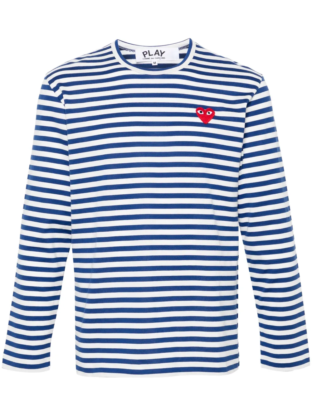 

Полосатая футболка с нашивкой Comme Des Garçons Play, синий
