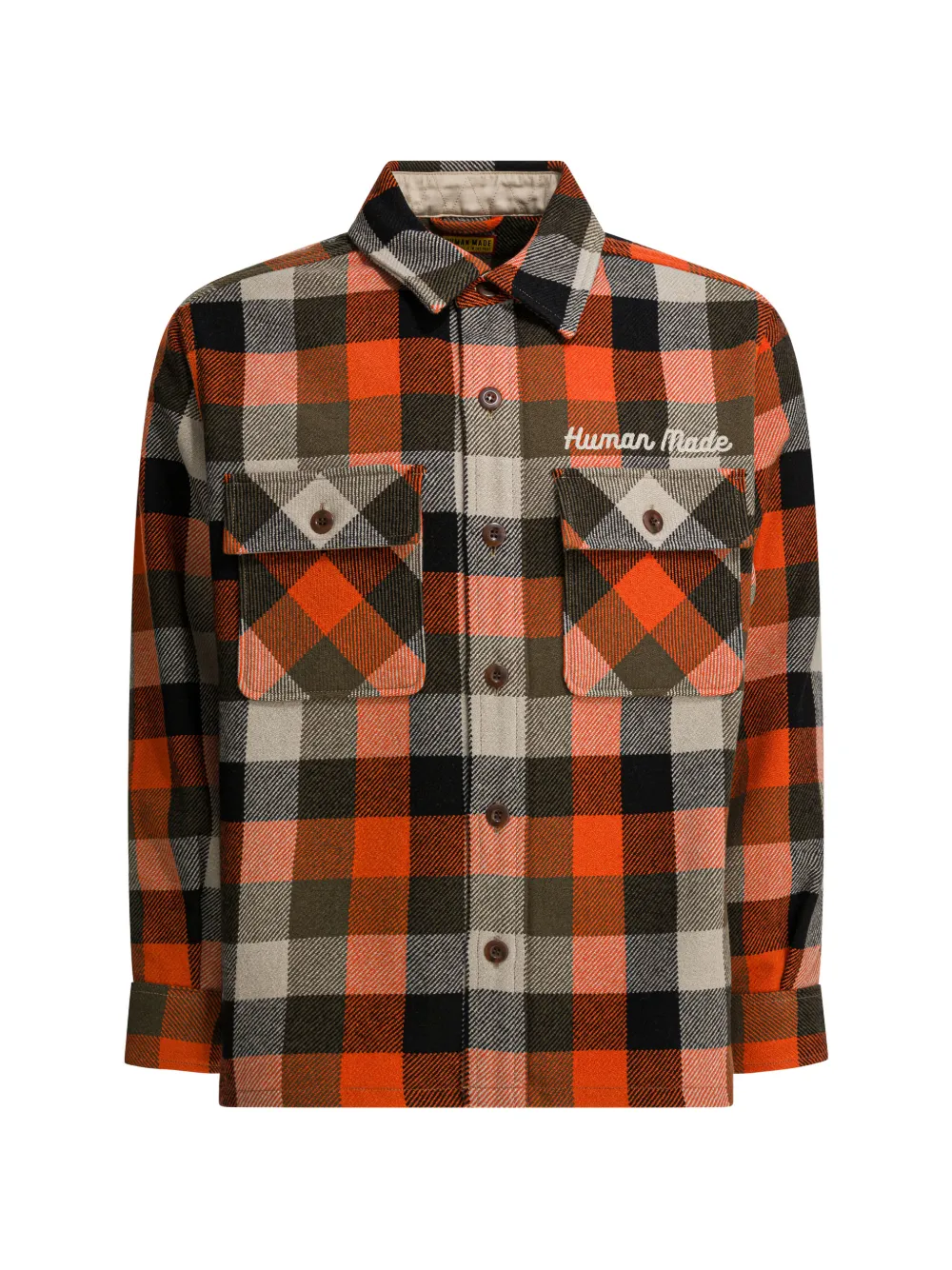 

Рубашка в клетку с карманами Human Made, оранжевый