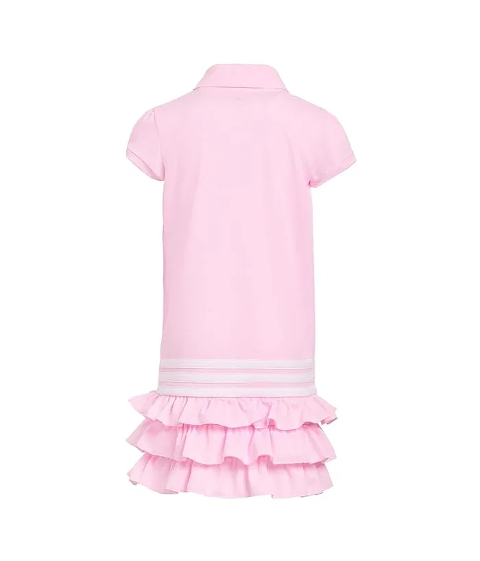 Платье поло с оборками из переработанного полиэстера Adidas Kids, Grey W Black Melange — фото 2