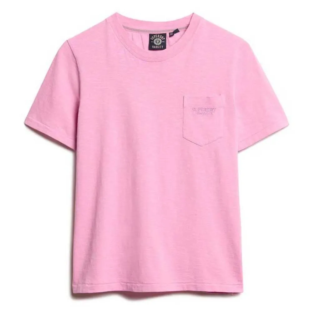 

Футболка с коротким рукавом Superdry Essential Logo Gd Pocket, розовый