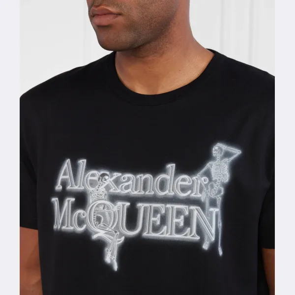 Неоновая футболка свободного кроя Alexander Mcqueen, черный — фото 3