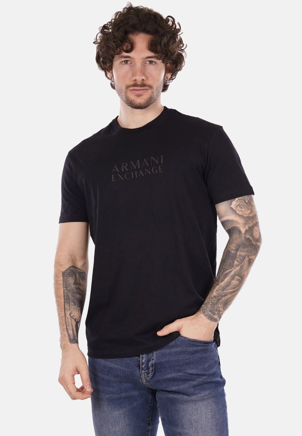 

Футболка с принтом Armani Exchange, черный