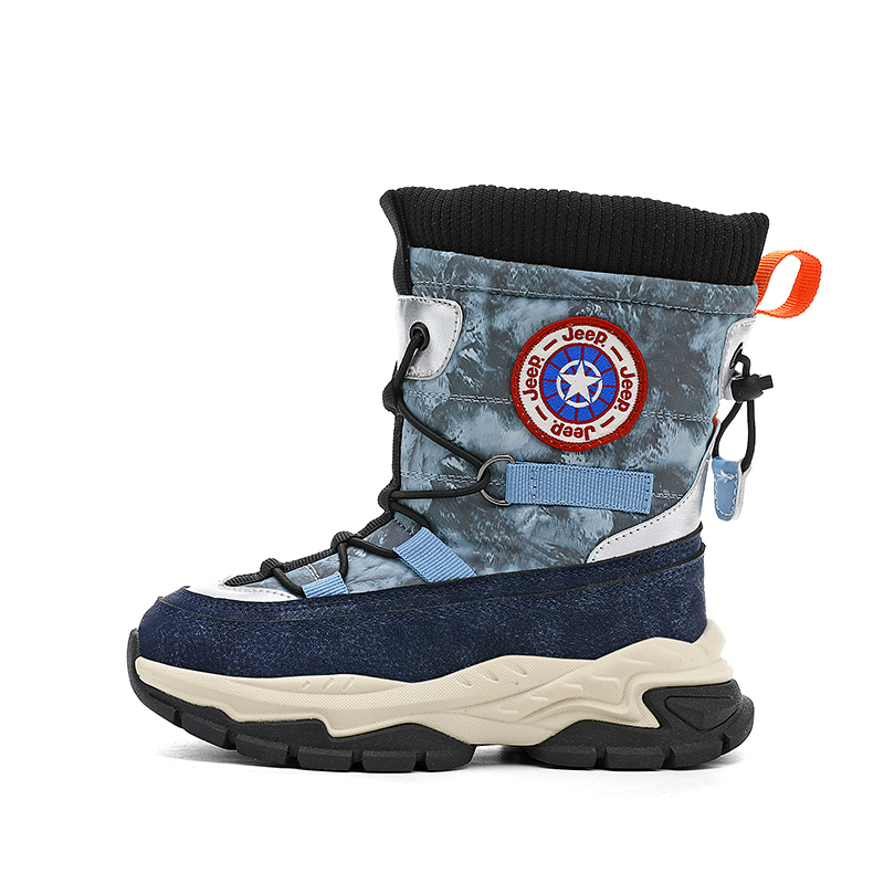 

Детские зимние сапоги Kids Jeep, camouflage синий[fleece-lined thermal-temperature lock]
