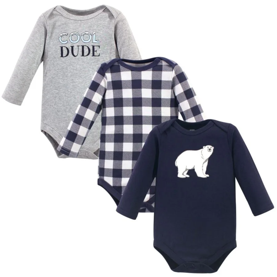 Хлопковые боди с длинными рукавами, комплект из 3 штук Hudson Baby, Polar Bear
