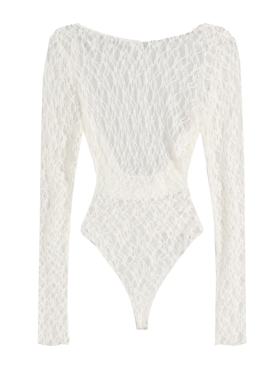 

Боди-рубашка Bershka, светло-бежевый