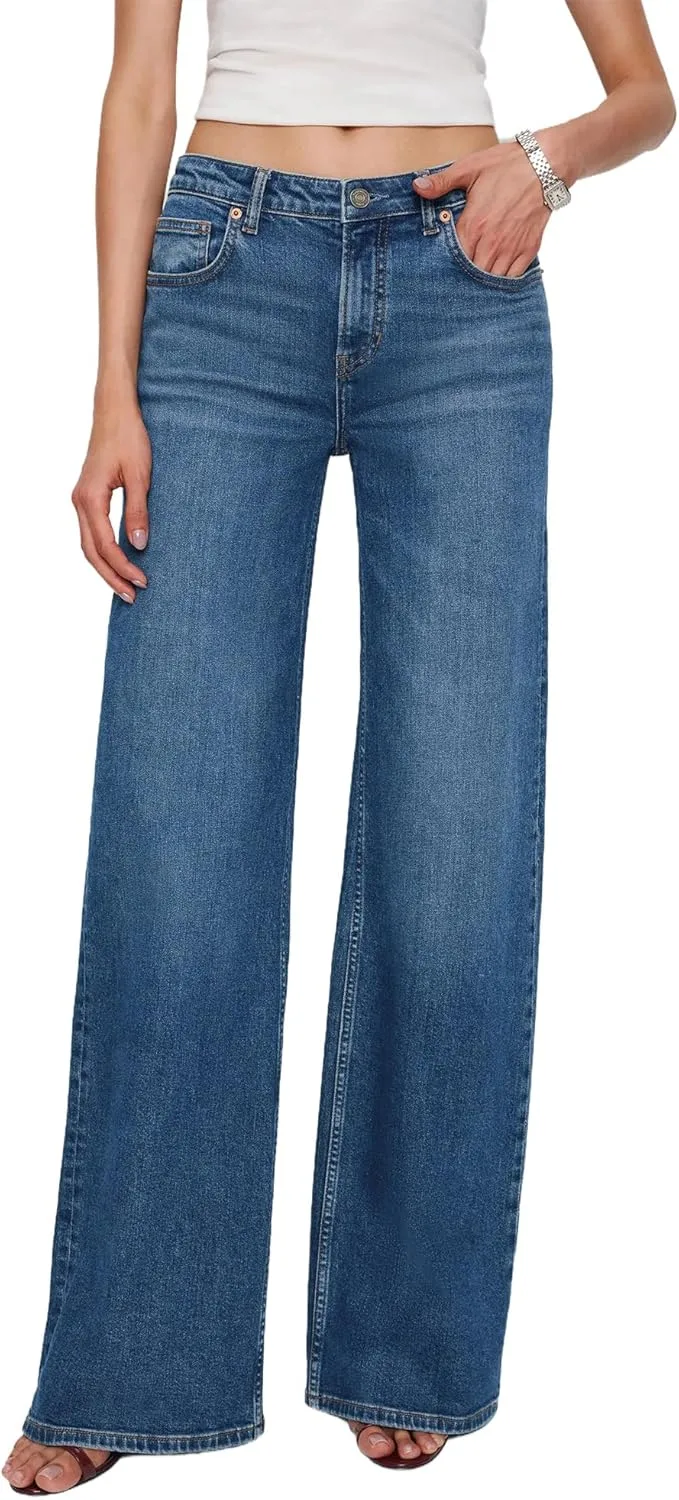 

Женские джинсы с низкой посадкой и прямым кроем Flvsun