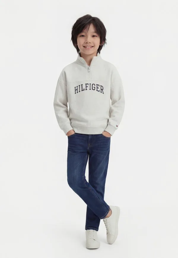 Толстовка с логотипом из махровой ткани на молнии Tommy Hilfiger, Light Grey Heather