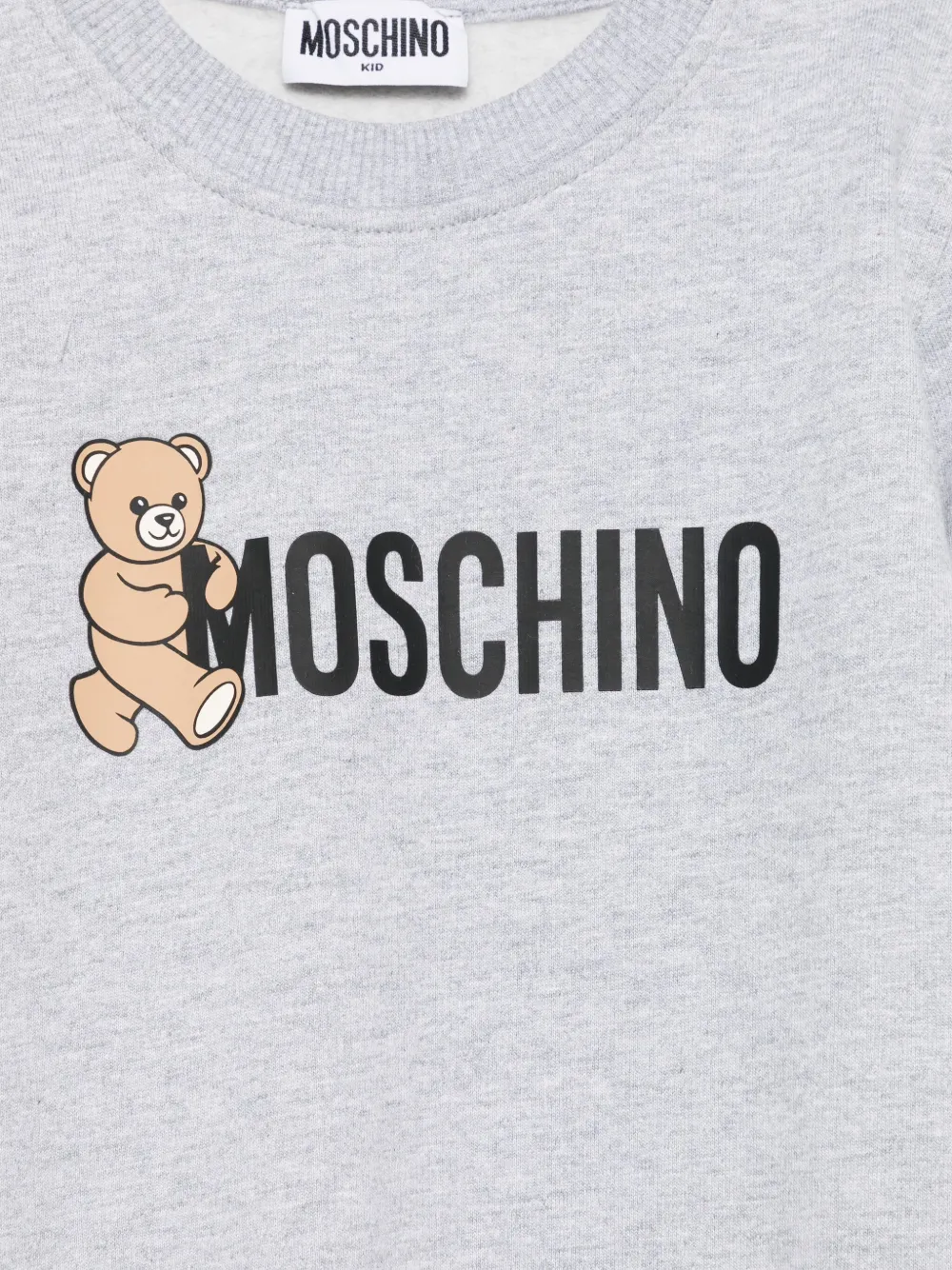 Толстовка с принтом Teddy Bear Moschino Kids, серый — фото 3