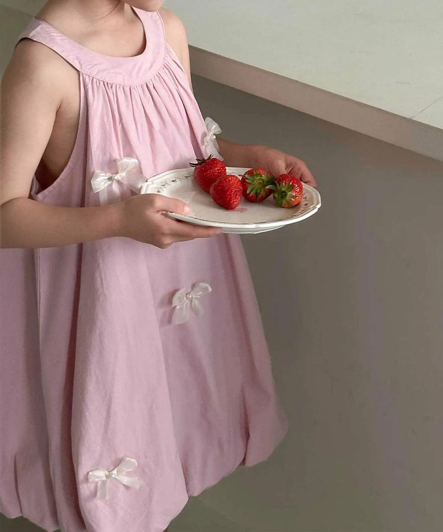 Детское платье-баллон без рукавов с лентой [aimoha-KIDS-] Aimoha Kids, pink — фото 4