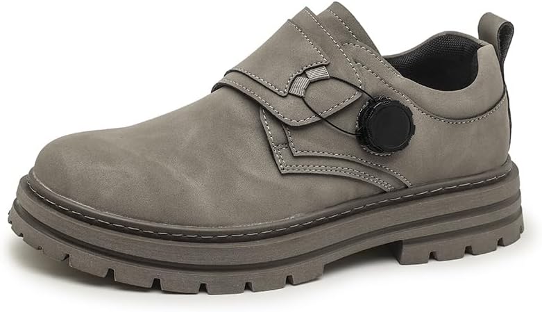 

Мужские осенне-зимние новые кожаные ботинки, деловые роскошные формальные туфли, модные низкие ботинки с большим носком Lhyxu, серый