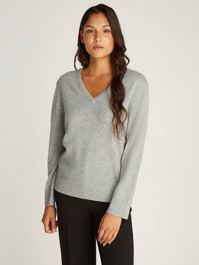 

Кашемировый джемпер calvin klein с v-образным вырезом Calvin Klein, цвет Light Grey Heather