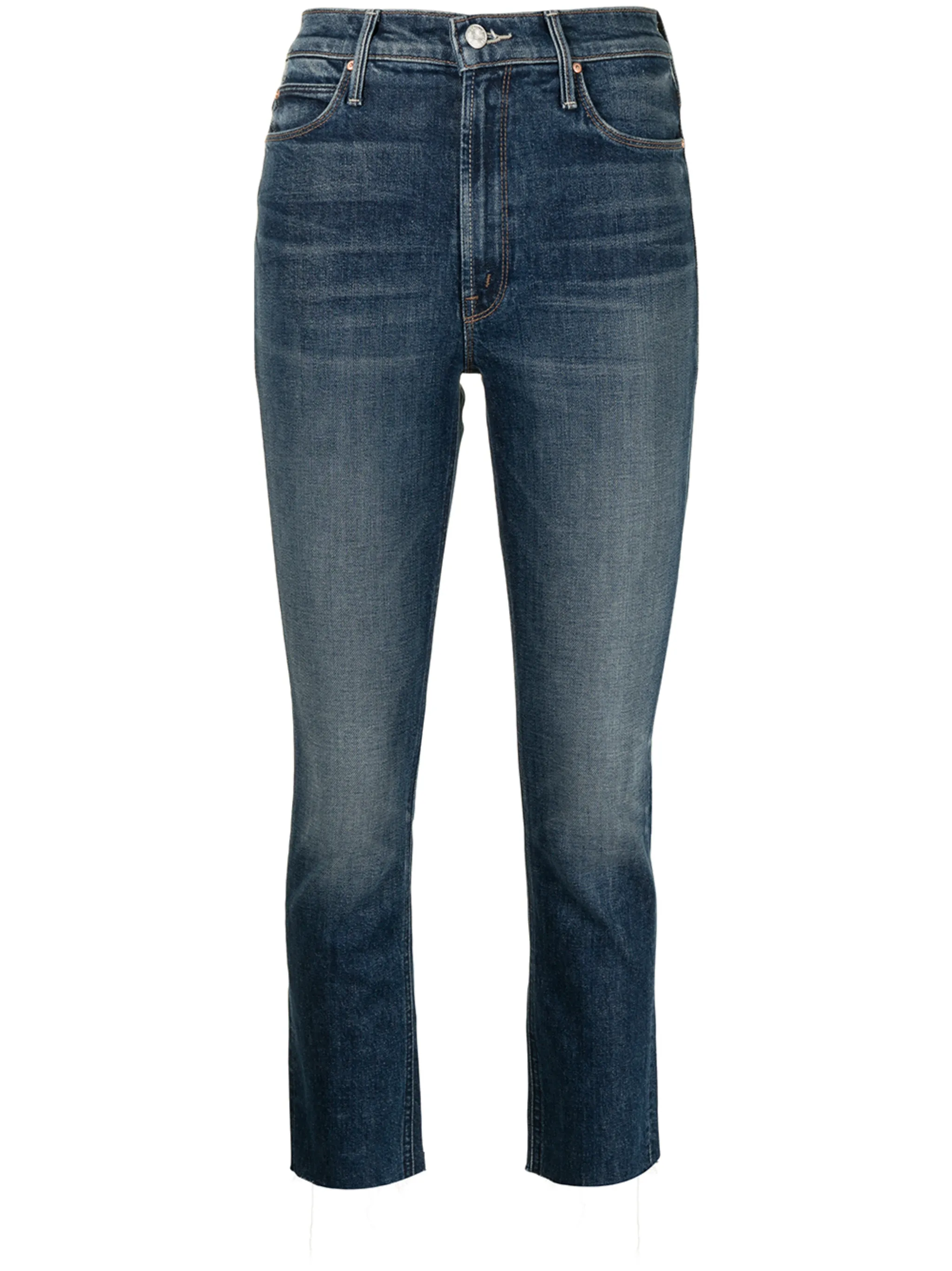 

Укороченные джинсы с завышенной талией Mother, синий