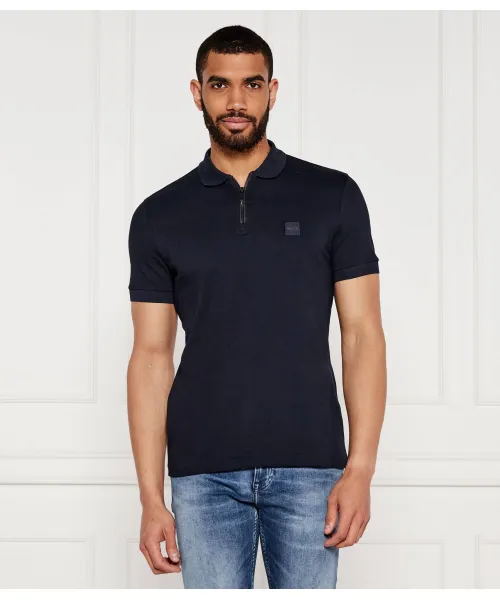 

Рубашка-Поло на молнии Slim fit Boss Orange, синий
