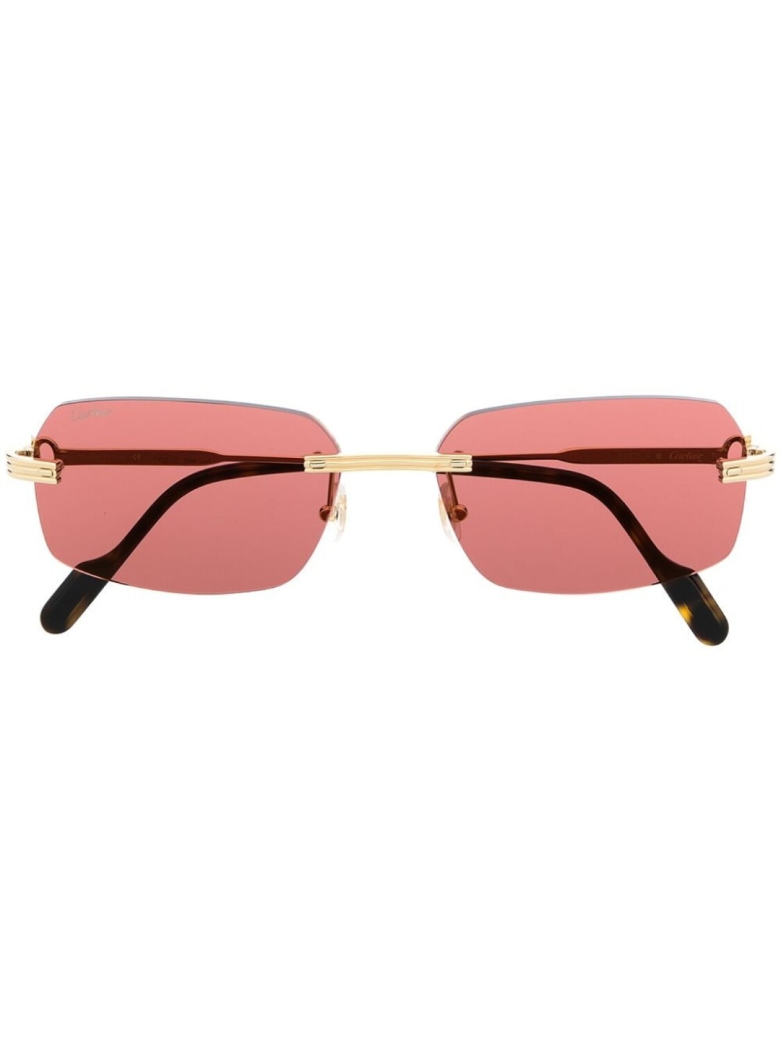 

Cartier Eyewear солнцезащитные очки с квадратными линзами, золотистый