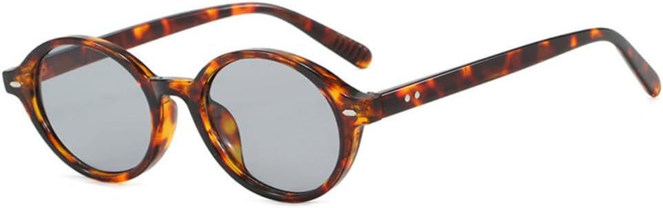 

Солнцезащитные очки UV400 - маленькие овальные, с леопардовым принтом, конфетными заклепками, в стиле панк, для женщин и мужчин, для бега и активного отдыха UYPTK, Leopard Black