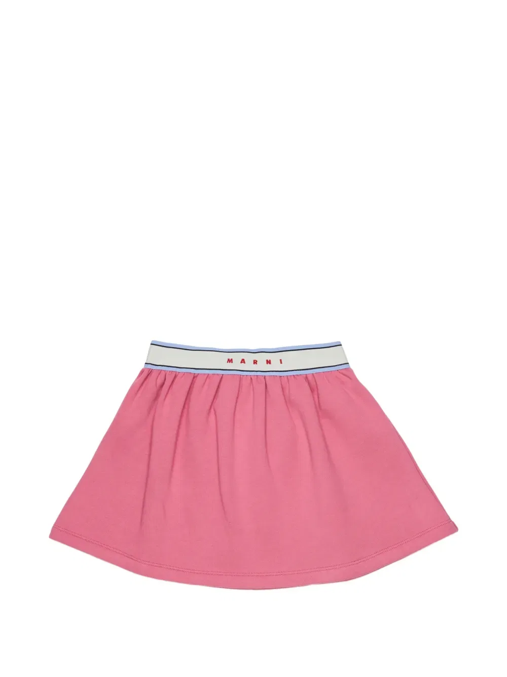 Юбка с присборенным поясом и логотипом Marni Kids, розовый