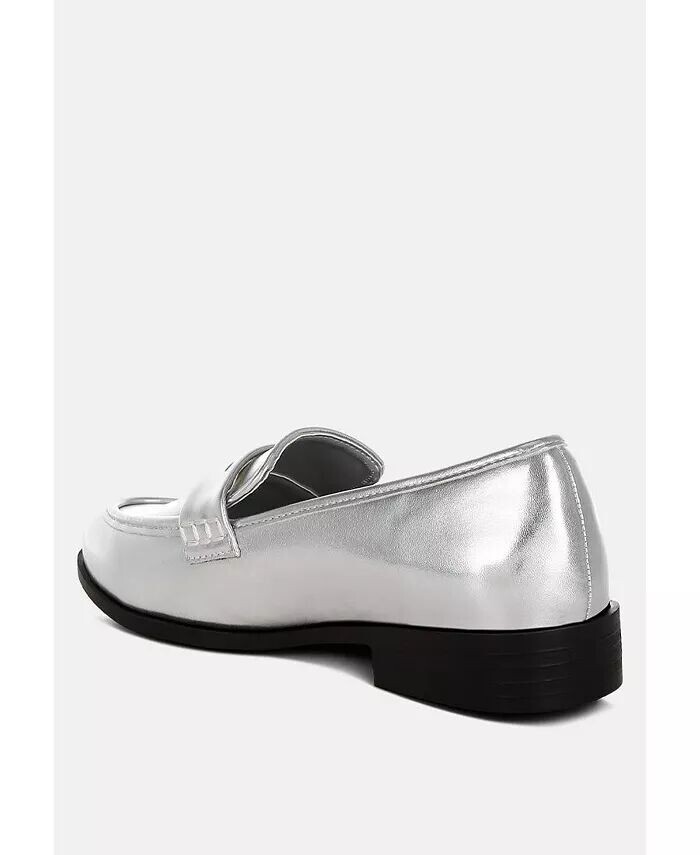 Мокасины Rugle Metallic Faux Leather Flat London Rag, серебряный — фото 2
