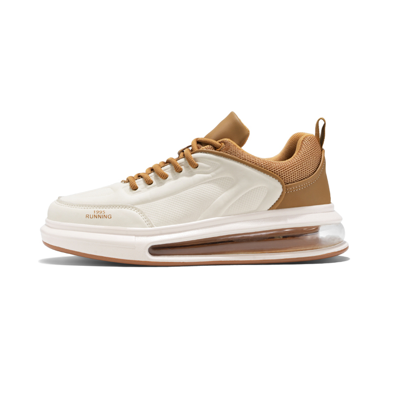 

KYMOOU Скользоустойчивые амортизирующие дышащие низкие скейтерские кроссовки мужские бежево-коричневые, цвет Beige Brown